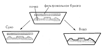 Рис. 1. Влияние воды на разрушение бумаги