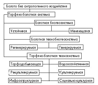 Рис. 3. Экосферная классификация болот