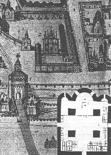 Общий вид Вознесенского собора (2) Московского кремля, XVII в. На плане в правом нижнем углу цифрой 12 обозначено место захоронения Софьи Палеолог