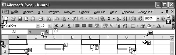 Указатель мыши excel. Вид курсора мыши в excel. Указатели мыши в экселе. Виды курсоров в excel. Виды курсора в эксель.